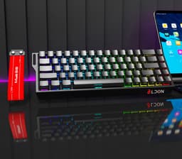 Mide68 - 65% Bedraad Gaming Toetsenbord - RGB Verlicht toetsenbord - Hall Effect Rapid Trigger Mechanisch Toetsenborden - Hot Swap - 8K Hz - 0.01mmRT - 0.125ms - Zij Bedrukte toetsen - 68 Keys -Beste prijs-kwaliteitverhouding - Edele zwarte — thumbnail 8