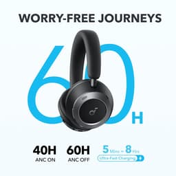 Soundcore Space One Pro by Anker - Draadloze Over-ear Koptelefoon Zwart - Headphones - Active Noise Cancelling, Multipoint Connection, 60 uur Accuduur, Bluetooth 5.3, LDAC, Hi-Res Certified, klein opvouwbaar — thumbnail 11