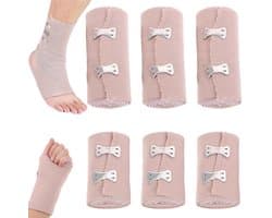 Ronte - Elastische band met metalen clips voor knieën en polsen - Set van 6 rollen - 2 maten beschikbaar - Ideaal voor genezing en ondersteuning