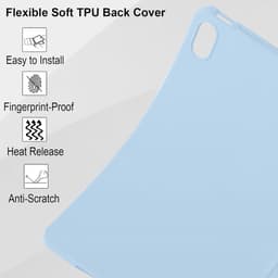 Zachte TPU iPad Air 11 inch en 10.9 inch Case - Bescherming voor M3/M2 2025/2024 en 5e/4e Generatie - Steun voor Pencil Pro en USB-C - Lichtblauw — thumbnail 4