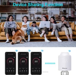 SALCAR Slim WiFi Radiatorthermostaat - Compatibel met Amazon Alexa & Google Assistant - Programmeerbaar - Geen Gateway Nodig - Slimme Verwarmingsthermostaat via Tuya Smart — thumbnail 3