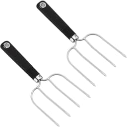 2 Stuks Roestvrijstalen Kalkoenvorken Bbq-braadvorken Met 4 Spatelpunten Robuuste Kalkoenlifters Voor Eenvoudig Snijden — thumbnail 1