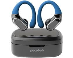 pocobob SP - draadloze sport oordopjes - Zwart - hardloop oortjes met oorboog achter oor -bluetooth oordopjes hardlopen
