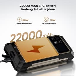 DOOGEE S200 Max 5G AI Outdoor-telefoon-22000 mAh/66 W batterij-36 (16 + 20) GB+512 GB-Android 15-6,72inch FHD+120 Hz-scherm aan de voorkant-1,3-inch scherm aan de achterkant-108 MP+20 MP nachtzicht+32 MP camera's-Dubbele 120 LM kampeerlamp-WiFi 6-NFC — thumbnail 3
