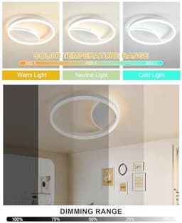 Dimbare LED plafondlamp met afstandsbediening en aanpasbare kleurtemperatuur 3000K - 6000K - 40x40cm 36W voor woonkamer, slaapkamer, keuken en meer — thumbnail 4