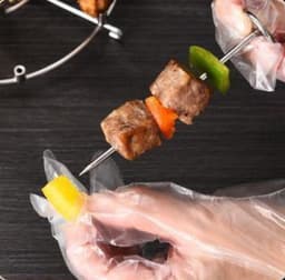 Accessoires voor kleine airfryer van roestvrij staal 304: rechtopstaand grillrek, lage grillspiesen, afneembare barbecuespiesen/klemmetjes voor magnetron/oven. — thumbnail 4