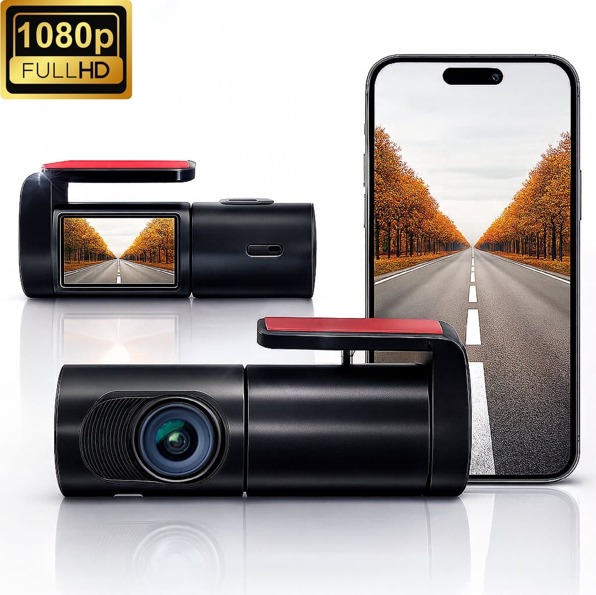 Lefairy WiFi Dashcam voor met scherm - Mobiele App - Parkeermodus - Full HD - dashcam voor auto - botsingdetectie — afbeelding 1