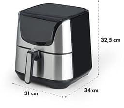 Zilverkleurige 5.4L heteluchtfriteuse met LCD-touchscreen en 8 programma's — thumbnail 6
