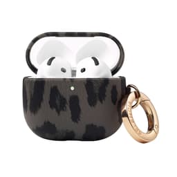 Selencia Sabi Case met panterprint - Hoesje geschikt voor AirPods 4 - Midnight Black — thumbnail 1