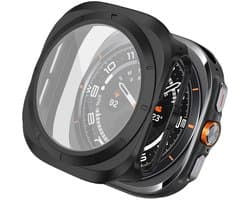 Screen protector - Geschikt voor Samsung Galaxy Watch Ultra (2024/2025) - Full Cover Hard Case / Beschermend Hoesje - Zwart