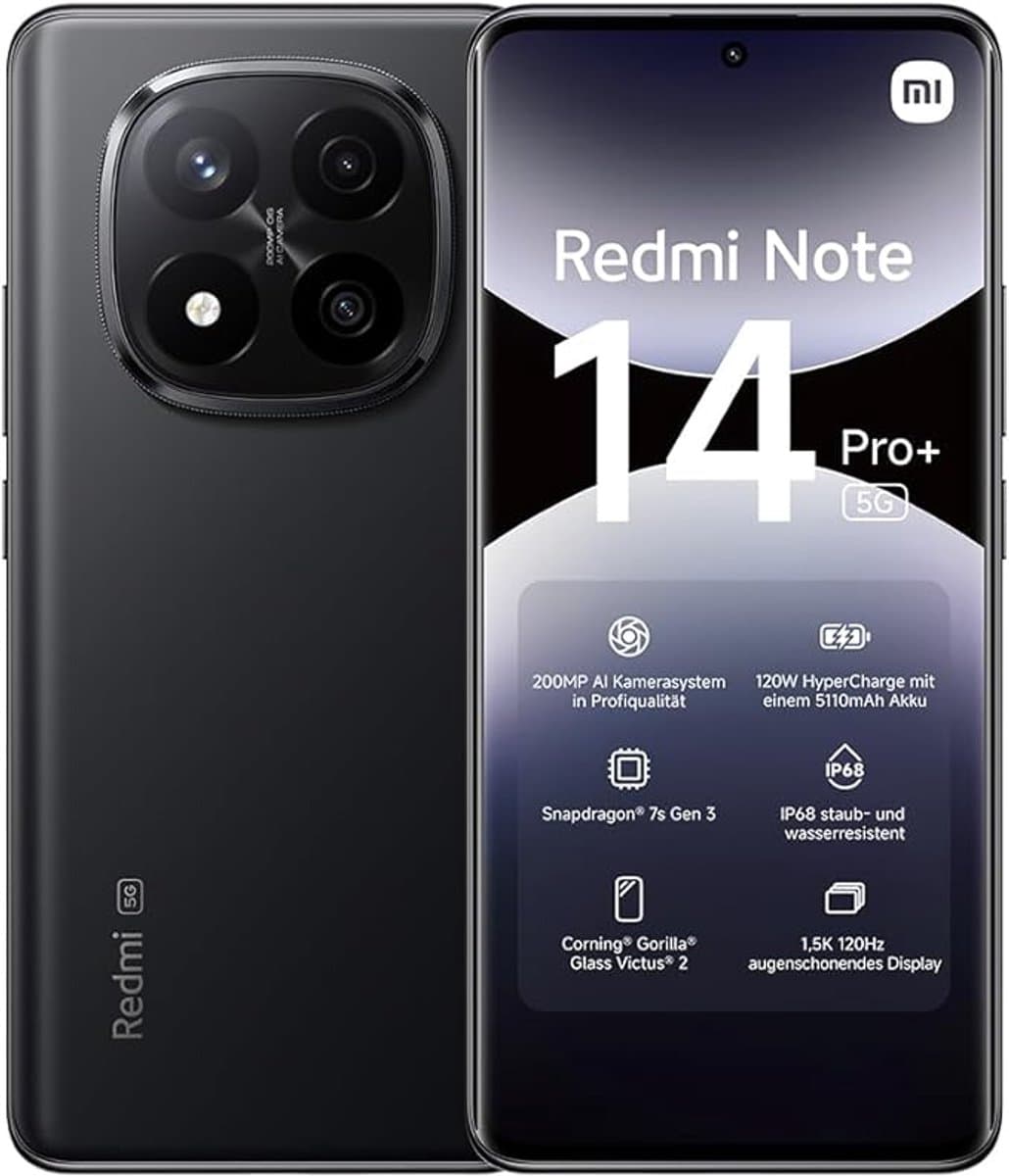 Xiaomi Redmi Note 14 Pro+ - 5G - 12GB/256GB - Midnight Zwart — afbeelding 1