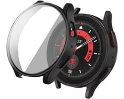 Screen protector - Geschikt voor Samsung Galaxy Watch 6 - 40 mm - Full Cover Hard Case / Beschermend Hoesje - Zwart