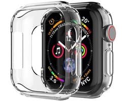 Screen protector - Geschikt voor Apple Watch 4 / 5 / 6 / SE - 40 mm - Full Cover Hard Case / Beschermend Hoesje - Transparant