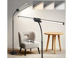 Ibenzoa® Oplaadbare vloerlamp met instelbare helderheid en kleurtinten