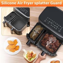 Cosensi - Siliconen spatbescherming accessoires voor Airfryer - 2 stuks in set - Geschikt voor Philips Airfryer 3000 Dual Basket NA350 en 5000 Series - Stoom Airfryer accessoires - Siliconenvorm spatbescherming — thumbnail 6