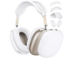 4-delige set - Siliconen Hoes - voor AirPods Max Hooftelefoons 1，2 van – Siliconen Oorkussens Beschermhoes - Oorschelp Beschermhoes, Hoofdband Beschermhoes – Anti-Kras Zachte Siliconen Beschermer – wit