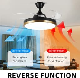 Intrekbare Plafondventilator met Verlichting en Bluetooth Speaker — thumbnail 5