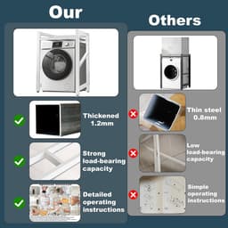 Verstelbare Wasmachine en Droger Stapelset - Hoogte Instelbaar en Stapelbaar — thumbnail 2