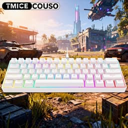 TMICE CX23 – 60% Mechanical Keyboard – Blue Switch – RGB Backlight – Wit Mechanisch Gaming Toetsenbord – Compact Wired Type-C – 61 Keys – Anti-Ghosting – Ergonomic Design — thumbnail 5