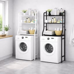 MeubelsvanJoep Wasmachine ombouw rek wit 157 x 68 x 26 cm - Wasmachine rek met opbergruimte wit - Wasmachine rek bovenlader wit - Wasmachine rek voorlader wit- Toilet kast — thumbnail 2