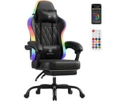 GTPLAYER - Gamingstoel met LED Lichtstrip - Met Afstandsbediening en Opbergzak