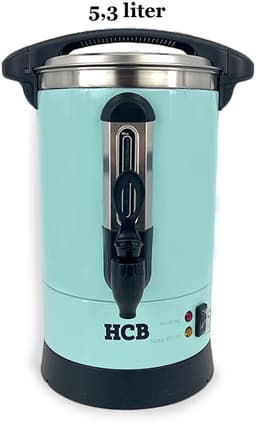 HCB® - Professionele Horeca Percolator - 5,3 liter - 35 kopjes - 230V - RVS / INOX Perculator - Elektrisch koffiezetapparaat - Volautomatische koffiemachine - 30x30x43 cm (DxBxH) - 2.40 kg - 1356 — thumbnail 2