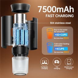 Draagbaar koffiezetapparaat - 3-in-1 - Koffiezetapparaat - Elektrische Espresso Apparaat - Oplaadbaar - Capsule Koffie - Gemalen Koffie - Reis & Camping Koffiezetapparaa 12 volt — thumbnail 3