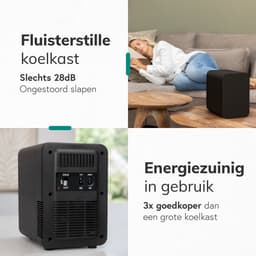 Mini koelkast 5L - Skincare & make-up fridge - Eten & drinken - Organizer - 12V & 230V - Koel & warm - Auto koelkast - Compact - Zwart — thumbnail 6