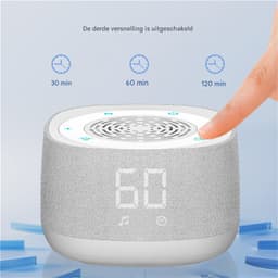 longziming -Draadloze Geluidsmachine – Compact Ontspanningsapparaat met Timer – Rustgevende Geluiden – Voor Slaap, Studie & Reizen – Wit — thumbnail 4