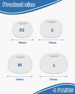 4 Paar Vervangende Oordopjes Tips Geschikt voor AirPods Pro Gen 1 & 2 - Siliconen Oordopjes - Antislip Siliconen Oordopjes - met Ruisonderdrukkingsga - Draagbare Opbergdoos - XS/S/M/L - Wit — thumbnail 3