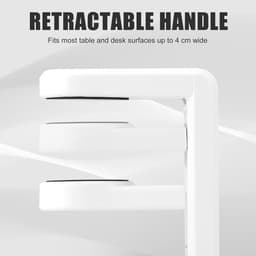 Koptelefoon standaard - Hoofdtelefoon hanger - Koptelefoon houder voor onder bureau - Headset hanger - Headset standaard - Opbergrek - Haken - met 360 graden draaibare haak en kabelclip - voor hoofdtelefoons, petten, brillen - wit — thumbnail 4
