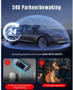 Quvo® Dashcam Voor en Achter - Dashcamera - Parkeermonitor - Nachtzicht - Zwart - 6cm x 12cm x 7cm — thumbnail 3