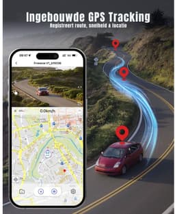 Quvo® Dashcam Voor en Achter - Dashcamera - Parkeermonitor - Nachtzicht - Zwart - 6cm x 12cm x 7cm — thumbnail 2