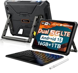 Blackview Active 12 Pro 5G Outdoor Tablet - 11 inch - 48 GB + 1 TB 30000 mAh - Met Toetsenbord(QWERTY) - IP68 waterdicht 108 MP + 50 MP dual sim - Zwart — thumbnail 1