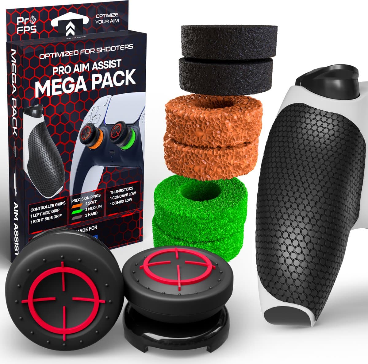 ProFPS Thumbsticks, Precision Rings & Grips Set - Geschikt voor PS5 — afbeelding 1