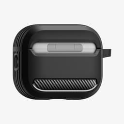 Spigen Hoesje Geschikt voor Apple AirPods Pro 3 (2025) - Rugged Armor Case - Karabijnhaak - Matte Zwart — thumbnail 3