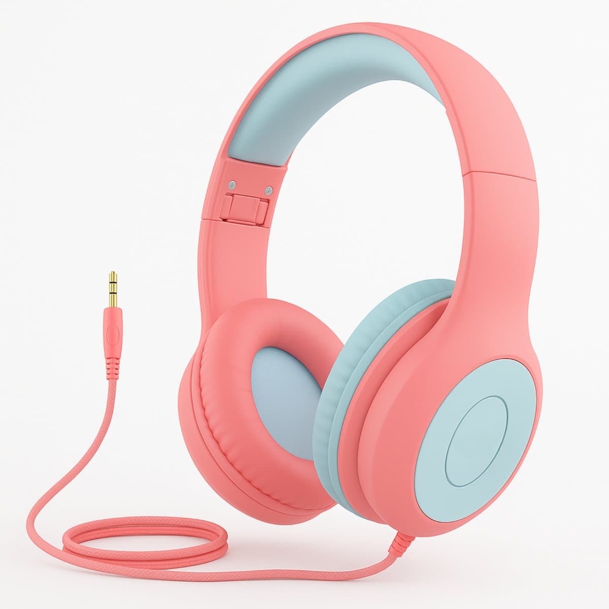 Intelectro Koptelefoon voor Kinderen - Veiligheid en Plezier in Eén! - Hoogwaardige Stereogeluid - Comfortabele Draagervaring - HD Microfoon - Volumeregeling - Brede Compatibiliteit en Audio Delen - Roze/Blauw - Levering Sneller dan Aangegeven! — afbeelding 1