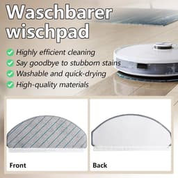4 Stuks Wasbare Dweildoeken geschikt voor Ecovacs Deebot T10, T10 Plus mop doeken vervanging - Stofzuiger onderdeel - Dweildoeken — thumbnail 5