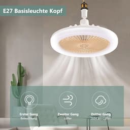 Plafondlamp met Ventilator, E27 Kroonluchter met Afstandsbediening — thumbnail 1