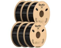 PETG Filament 1.75mm Zwart - 6x1kg Bundel voor 3D Printers