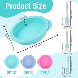 6 stuks eierpannen voor heteluchtfriteuse, bakvorm, siliconen, rond, eiervorm, voor ontbijt, sandwiches, cupcakes, roze, blauw, groen — thumbnail 6