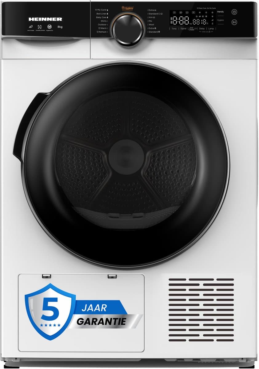 Heinner Warmtepompdroger - 8 KG - 14 Programma's - Antikreukfunctie - LED display - Trommelverlichting - Wit — afbeelding 1