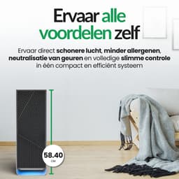 LivingSmart™ LSL200S Luchtreiniger / Air Purifier – HEPA H13 + Koolstoffilter – 230 m³/u – Tot 45 m² – Verwijdert Fijnstof & Geuren — thumbnail 4