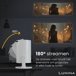 Lumina® Pro Mini Beamer 2026 – Android 14 Smart Projector met Google Playstore – Thuisbioscoop – Voor iOS & Android – WiFi 6 & Bluetooth 5.4 – Wit — thumbnail 3