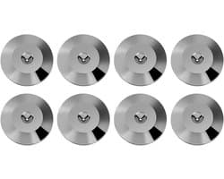 Universele Koperen Luidspreker Spikes Pads, Luidspreker Shock Base Pad Isolatie Voeten Mat Vloerschijf - Geluidsisolatie - Set van 8 - Zilver Zwart - Geschikt voor Luidsprekers - 25 x 4mm