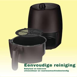 RVV® Mini Airfryer - Heteluchtfriteuse - Airfryer - Zwart - 22cm x 28cm x 27cm — thumbnail 2