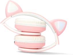 kinder koptelefoon kitty cat roze met led oortjes — thumbnail 3