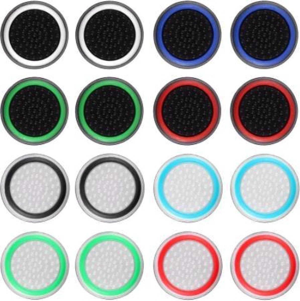 Thumb grips - 8 Paar = 16 Stuks - Geschikt voor de volgende game consoles: PS3 - PS4 - PS5 - Xbox - Xbox One - Xbox 360- Thumbgrips - Gaming accessoires - Playstation - Pro gaming set - Thumb grips voor controllers - Thumbs — afbeelding 1