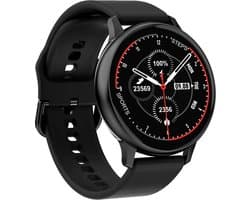 DrPhone DTX Retina - Smartwatch met Touchscreen - IP67 Waterdicht - Hartslag- & Bloeddrukmeter - Sporthorloge - Siliconen Band - Zwart