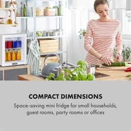 Klarstein Mini-Koelkast minikoelkast met glazen deur, minikoelkast voor drankjes, snacks en cosmetica, kleine en stille koelkast, verstelbare planken, kleine huidverzorgingskoelkast 12-18 °C, 23 liter - Compact - Mini Fridge — thumbnail 5